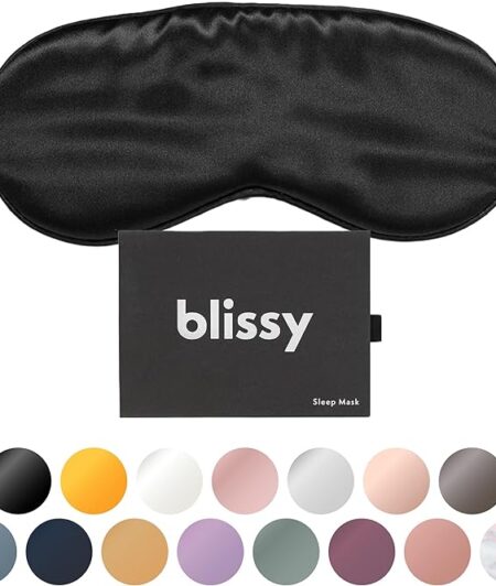 Silk Sleep Mask - Silk Eye Sleeping Mask for Women & Men for Total Blackout - Silk Eye Mask - 100% Pure Mulberry Silk, 22 Momme 6a Fibers - Blindfold Silk Sleep Mask Side Sleeper Eye Cover
