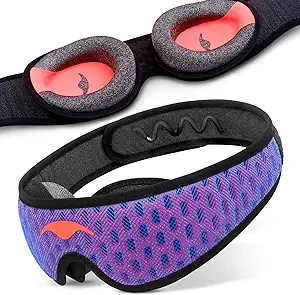 Pro Sleep Mask - 100% Light Blocking Sleep Mask for Side Sleepers, Breathable and Comfortable, Spacious & Zero Pressure for Long Lashes, Perfect for Sleep/Travel/Nap/Shift Work